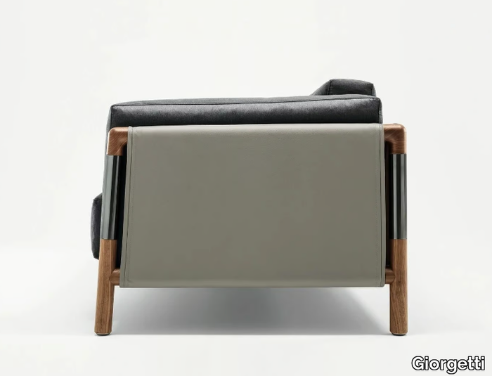 URBAN - Leather armchair with armrests _ Giorgetti