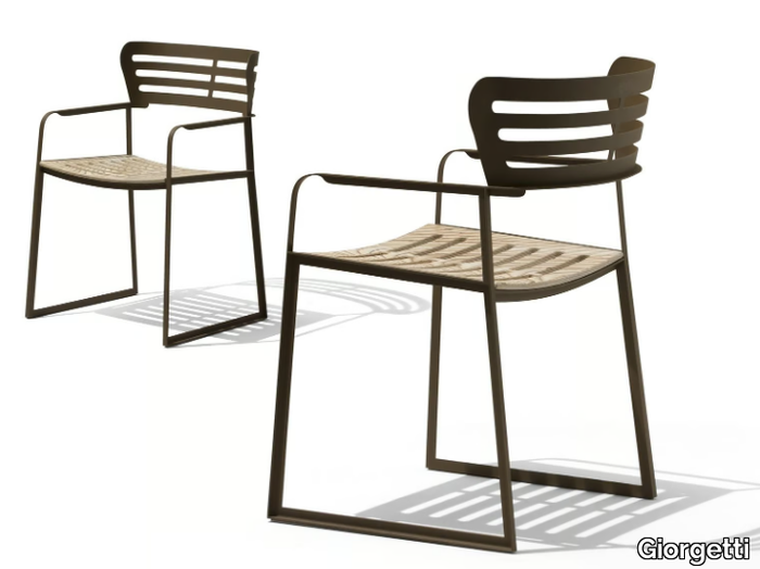 GEA - Sled base garden chair with armrests _ Giorgetti