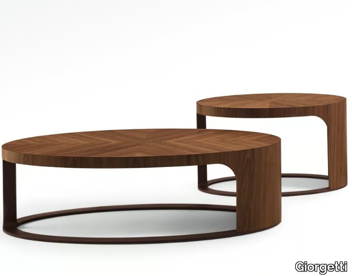 LING - Oval wooden coffee table _ Giorgetti