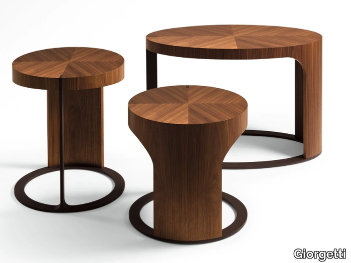 LING - Round wooden coffee table _ Giorgetti