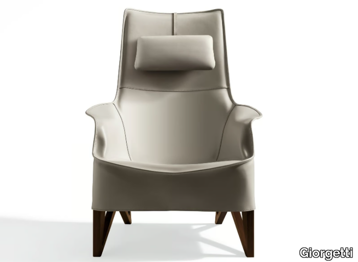 MOBIUS - Tanned leather armchair with headrest _ Giorgetti