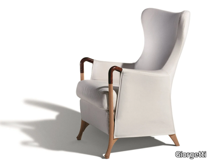 PROGETTI - Wing fabric armchair with armrests _ Giorgetti