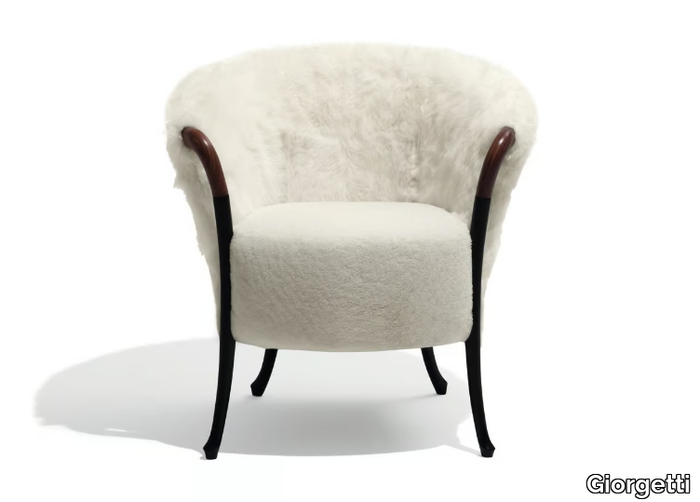 PROGETTI FASHION - Fur easy chair with armrests _ Giorgetti