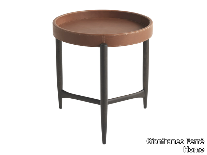 CHAMBERS - Round tanned leather coffee table _ Gianfranco Ferré Home