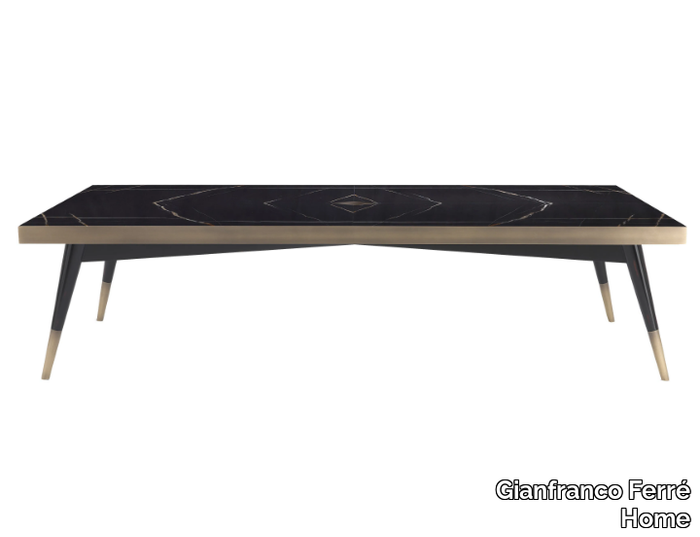 MAYFAIR - Rectangular Sahara Noir marble table _ Gianfranco Ferré Home