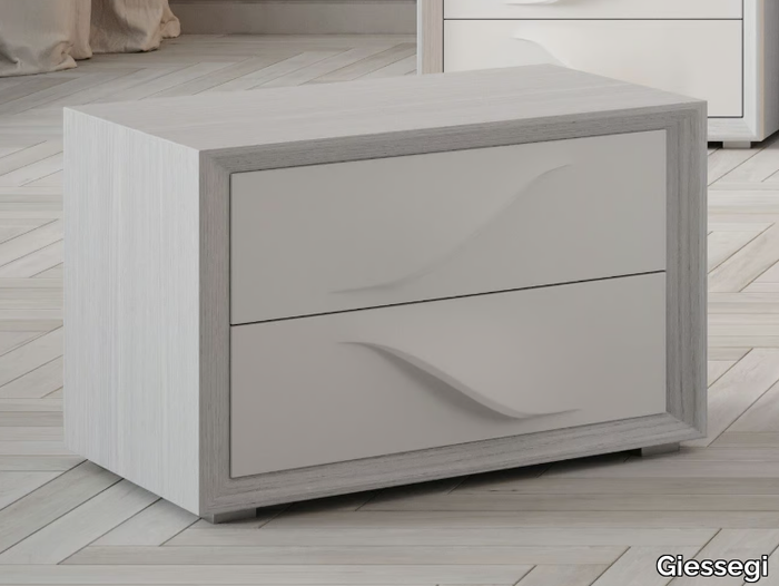 DAFNE - Rectangular wooden bedside table with drawers _ Giessegi