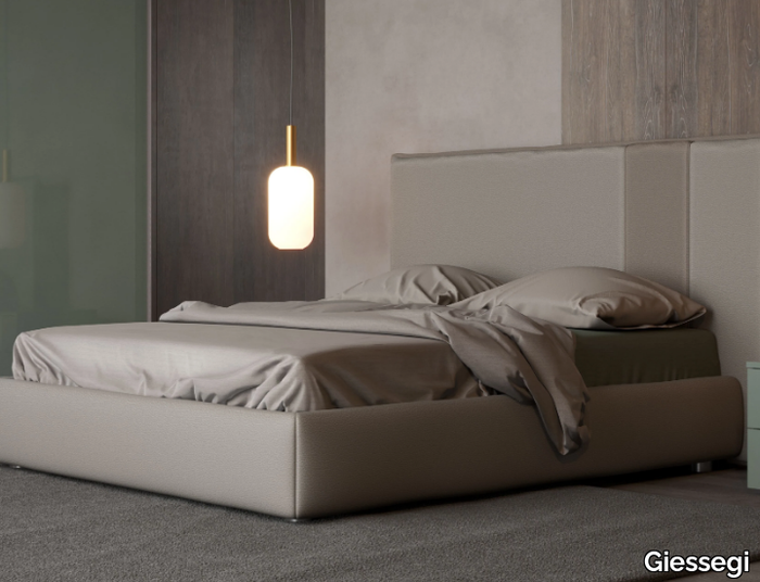 GINGER - Upholstered leather storage bed _ Giessegi