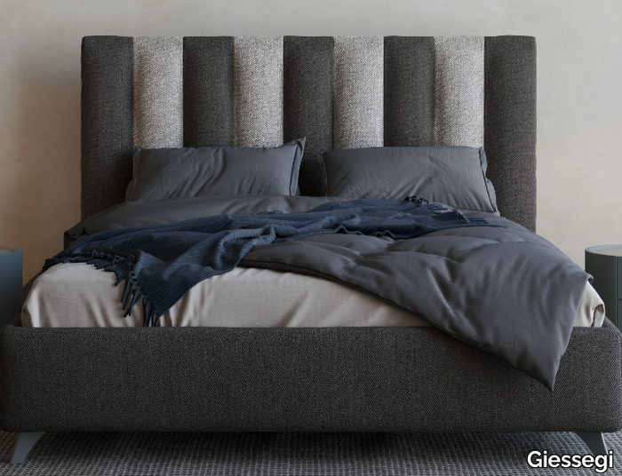 RIVER - Fabric storage bed with upholstered headboard _ Giessegi