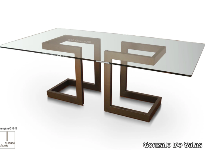 LISA - Rectangular glass and iron dining table _ Gonzalo De Salas