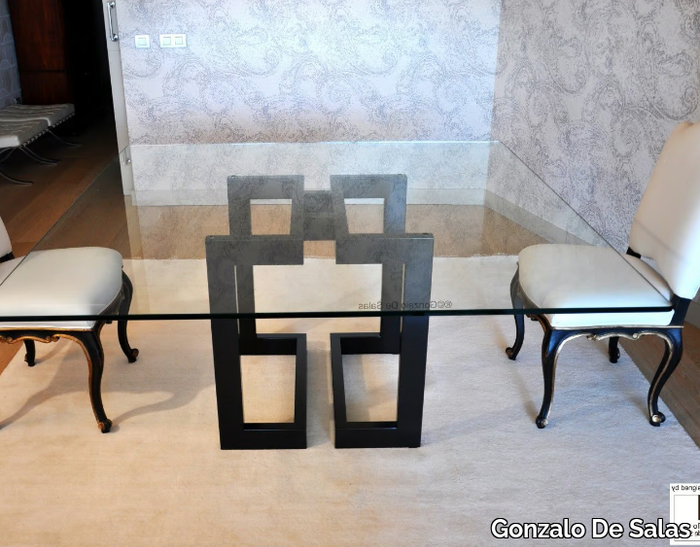 SENDAI - Square glass and iron dining table _ Gonzalo De Salas