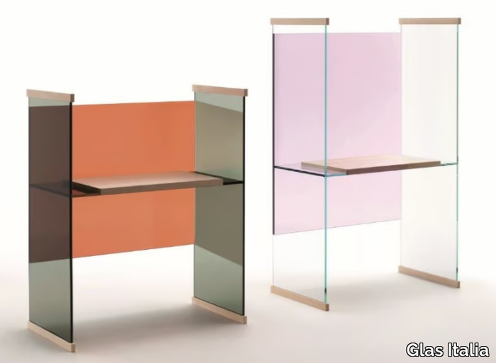 DIAPOSITIVE - Rectangular crystal writing desk _ Glas Italia