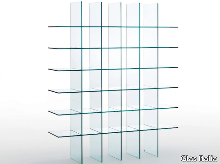 GLASS SHELVES #1 (1976) - Open freestanding crystal bookcase _ Glas Italia