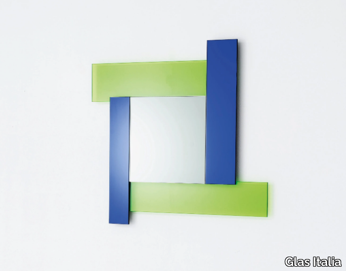 GLI SPECCHI DI DIONISO 2 - Square wall-mounted framed mirror _ Glas Italia