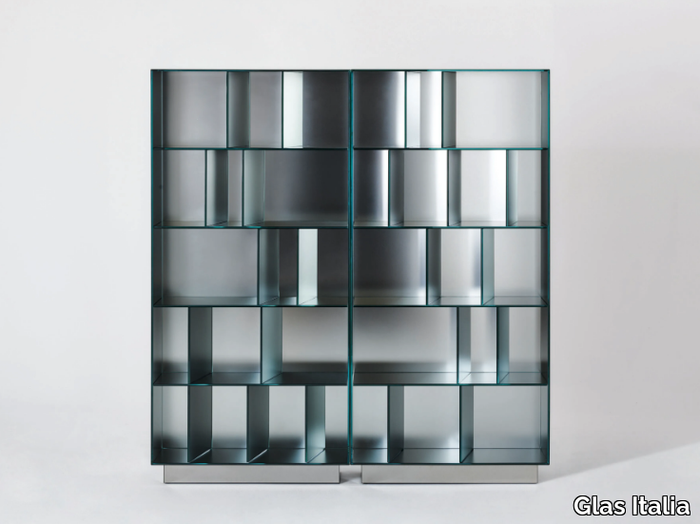 OBLIQUO - Open crystal bookcase _ Glas Italia