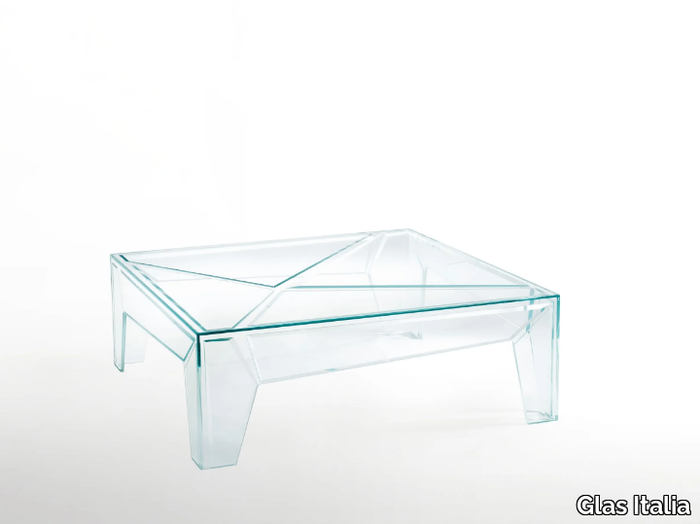 HYPERtable - Low square crystal coffee table _ Glas Italia