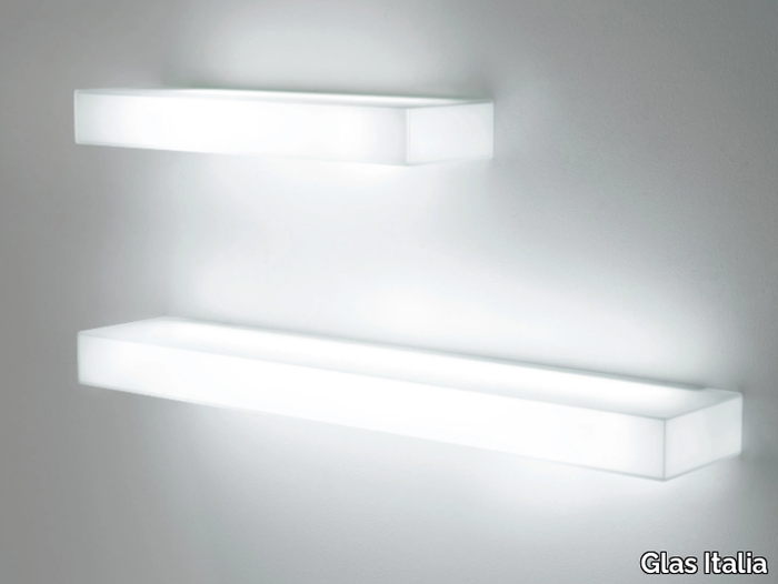 LIGHT-LIGHT - Crystal wall shelf with integrated lighting _ Glas Italia