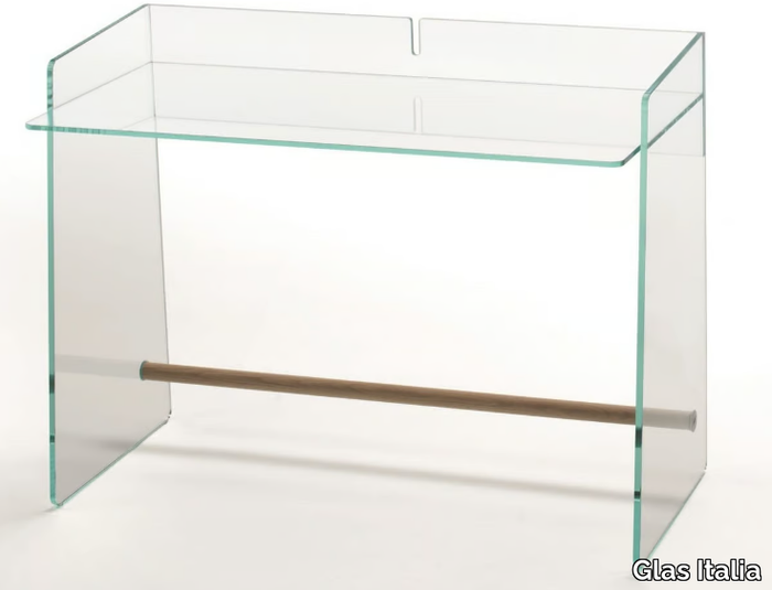 PIRANDELLO - Rectangular crystal writing desk _ Glas Italia