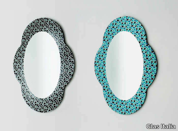 SETTECENTO - Oval wall-mounted framed mirror _ Glas Italia