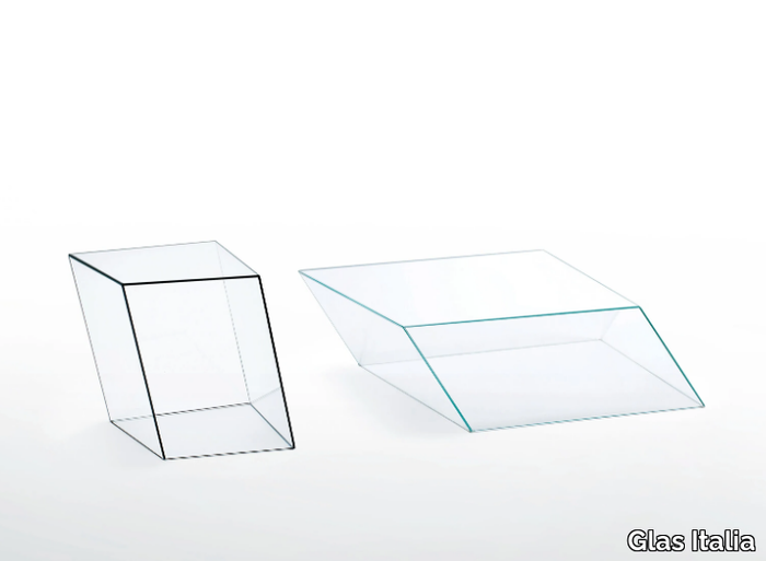 WIREFRAME - Rectangular crystal coffee table _ Glas Italia