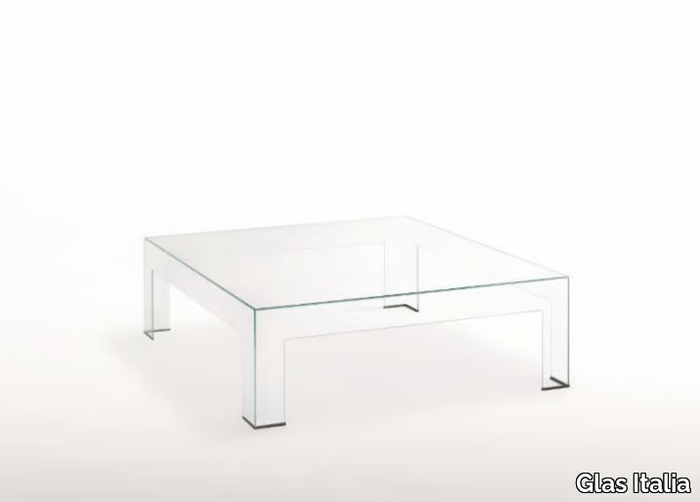 ATLANTIS - Low square crystal coffee table _ Glas Italia