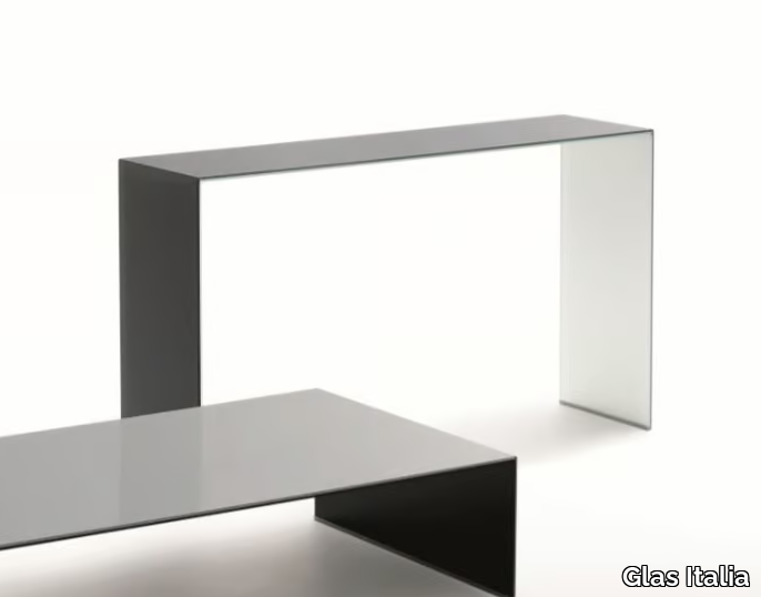 SIO2 BRIDGE - Rectangular crystal console table _ Glas Italia