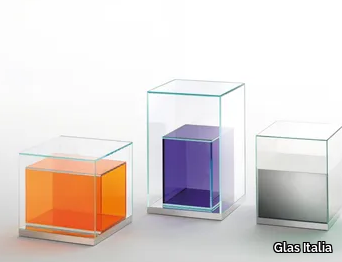 BOXINBOX - Square crystal coffee table with storage space _ Glas Italia