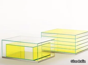 BOXINBOX - Low crystal coffee table with storage space _ Glas Italia