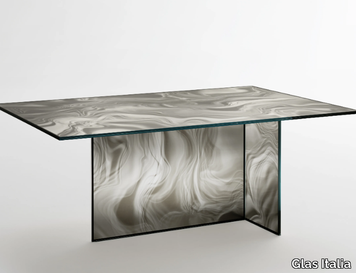 LIQUEFY - Rectangular crystal table _ Glas Italia