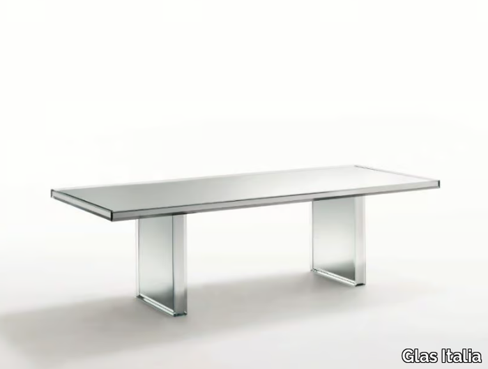 PRISM MIRROR TABLE - Rectangular crystal table _ Glas Italia