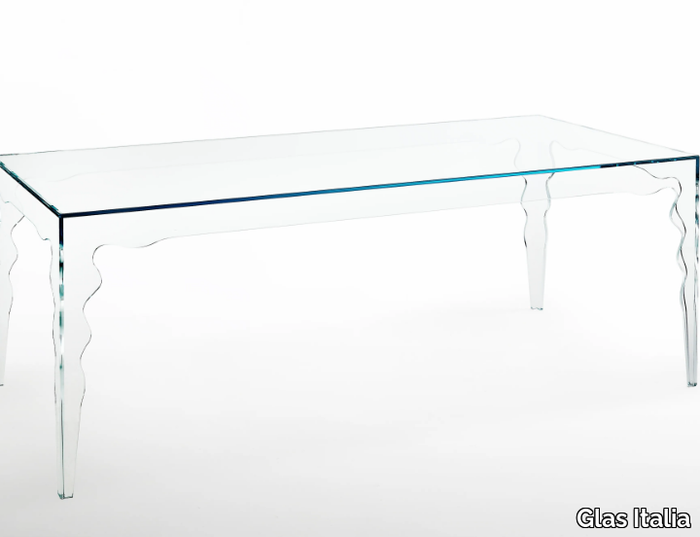 JABOT - Rectangular crystal table _ Glas Italia