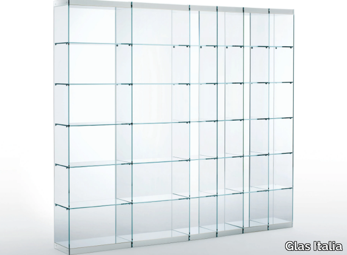 SPACE - Sectional modular crystal bookcase _ Glas Italia