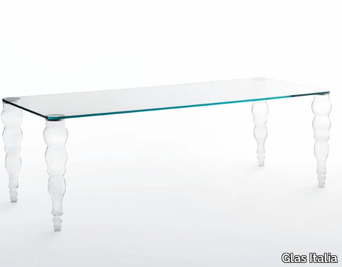 POST MODERN - Rectangular crystal table _ Glas Italia