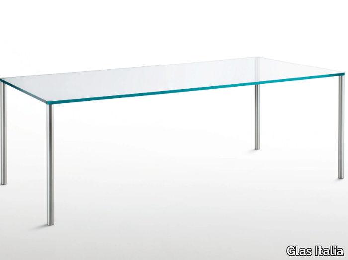 METAL - Rectangular crystal table _ Glas Italia