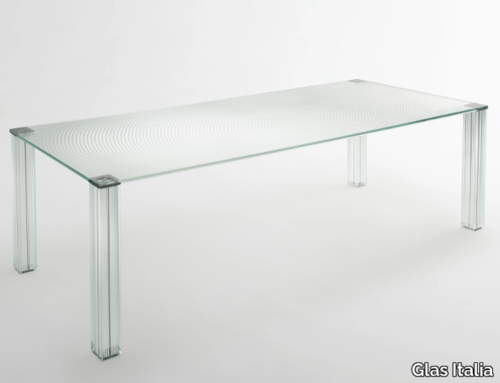 CRYPTÉE - Rectangular crystal table _ Glas Italia