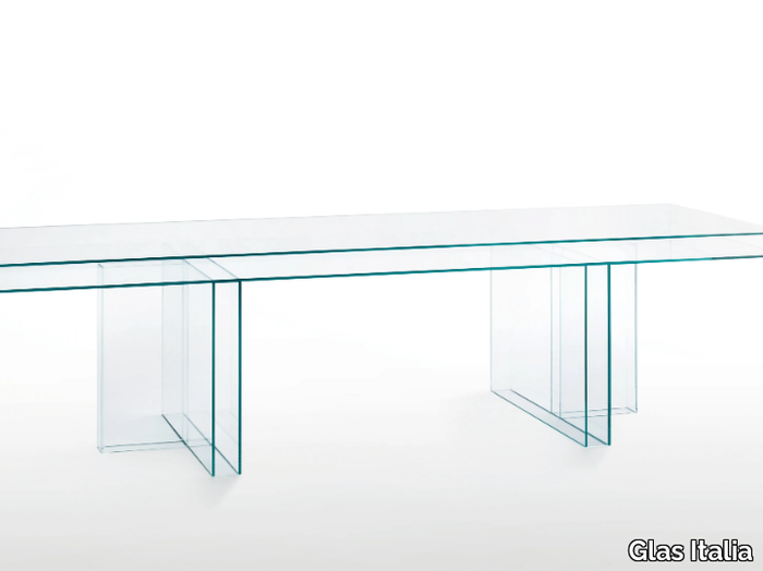 VERGLAS - Rectangular crystal table _ Glas Italia