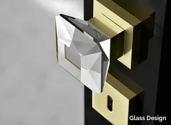 DIAMOND Q Trasparente - Crystal door knob _ Glass Design