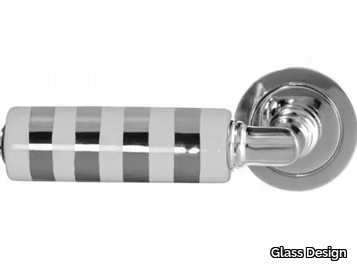KIKKA LUX WHITE/PLATINUM - Ceramic door handle _ Glass Design
