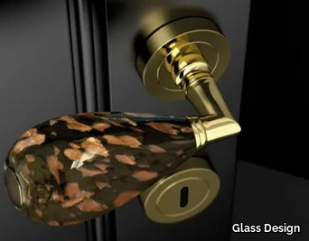 GOCCIA BLACK/ AVENTURINE - Murano glass door handle _ Glass Design