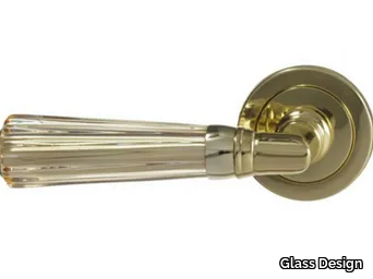 ELKA STRIPED AMBER - Crystal door handle _ Glass Design