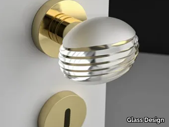 OVO STRIPED BRUSHED - Crystal door knob _ Glass Design