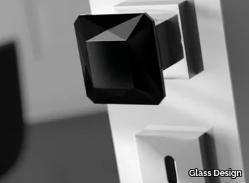 DIAMOND Q BLACK - Crystal door knob _ Glass Design