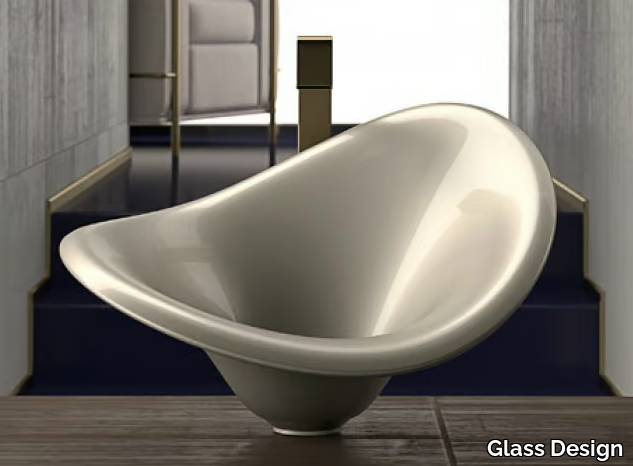 FLOWER - Countertop oval washbasin _ Glass Design