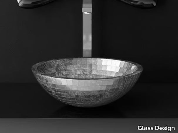 MOSAIC - Countertop round Teknoform® washbasin _ Glass Design