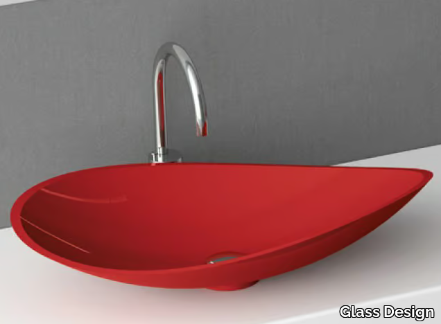 INFINITY COLOUR - Countertop single washbasin _ Glass Design