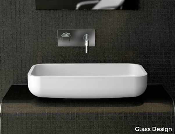 JIMMY - Countertop single washbasin _ Glass Design