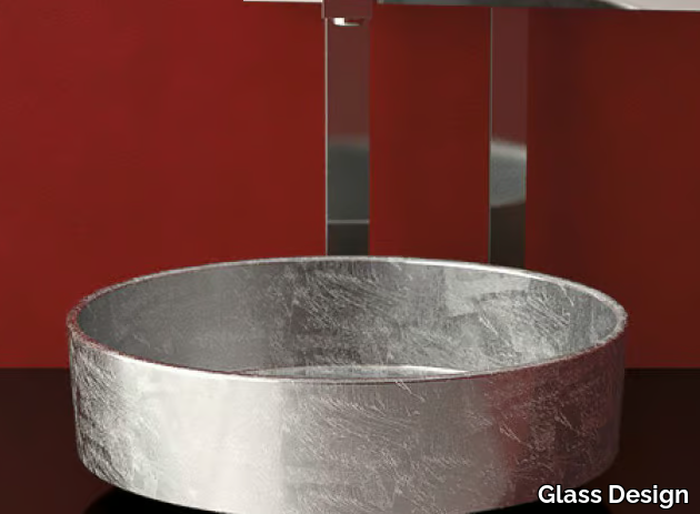 RHO LUX - Countertop round washbasin _ Glass Design