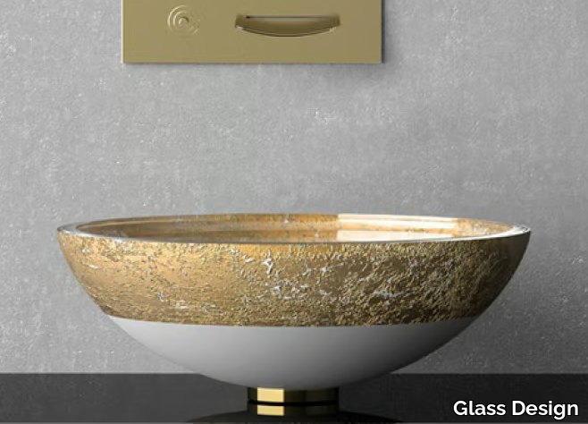 FLARE TECH Ø 40 - Countertop round glass washbasin _ Glass Design