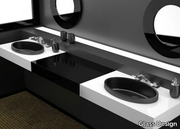 ELLISSE FL LARGE - Inset oval washbasin _ Glass Design