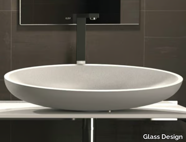 KOOL XL - Countertop oval washbasin _ Glass Design