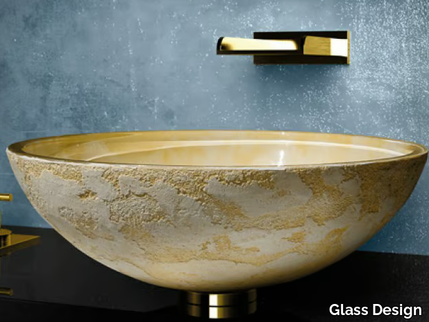 LUNA Ø 44 - Countertop round washbasin _ Glass Design